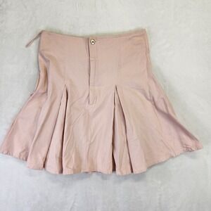 Vintage Freego Village Wear Pink Pleated Mini Skirt‎ Cotton Twill Size 13/14 32